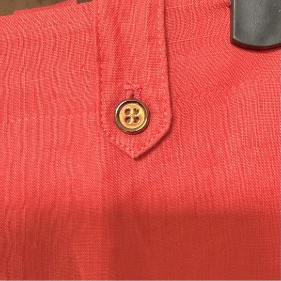 J McLAUGHLIN 6 FLARE LEG WOMENS LINEN CORAL LINED PREPPY DRESSY CAREER PANTS - Picture 7 of 15